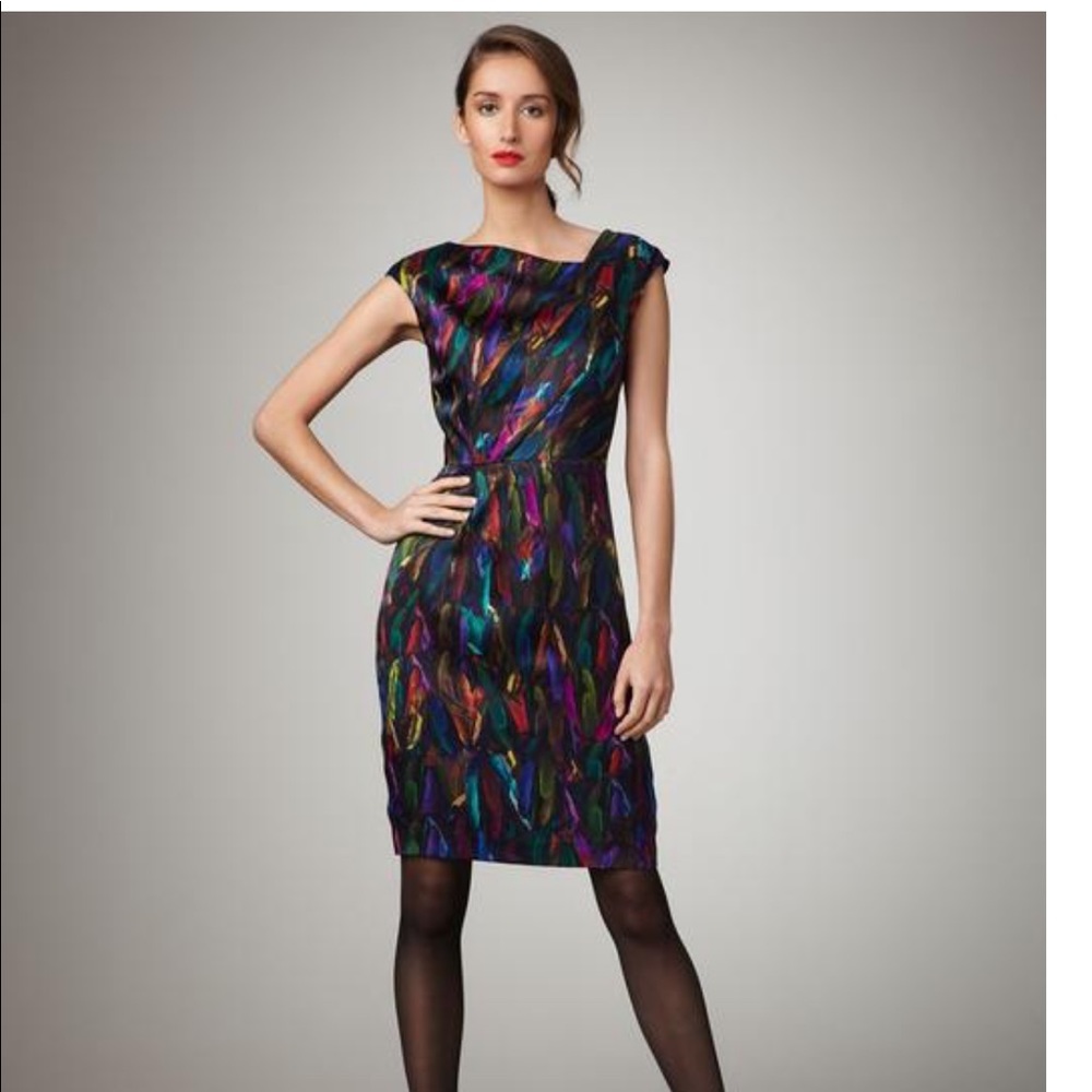 Milly Cate Sheath Feather Dress